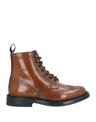 Church's Man Ankle Boots Tan Size 6.5 Leather In Brown