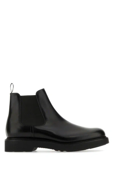 CHURCH'S CHURCH'S MAN BLACK LEATHER LEICESTER ANKLE BOOTS