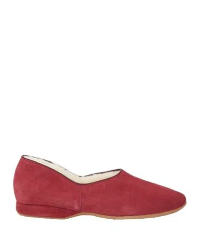 Church's Man House Slipper Burgundy Size 8 Leather In Red