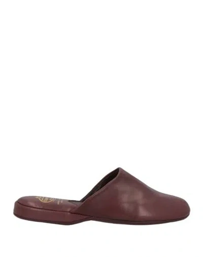 Church's Man House Slipper Burgundy Size 8 Leather In Red