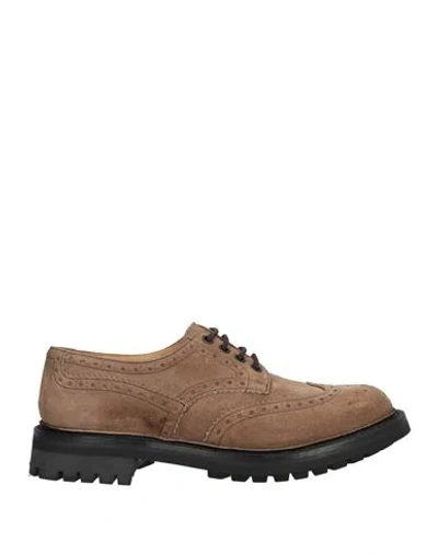 Church's Man Lace-up Shoes Khaki Size 9 Leather In Beige
