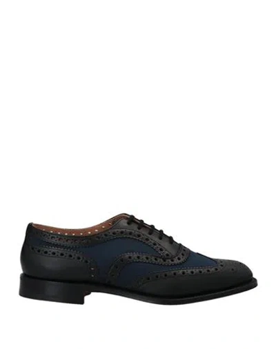 Church's Man Lace-up Shoes Black Size 8 Leather, Textile Fibers