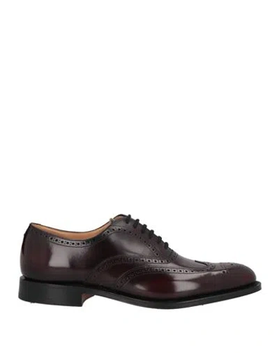 Church's Man Lace-up Shoes Burgundy Size 7 Leather In Red