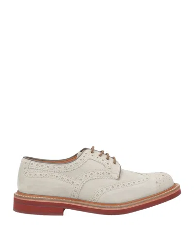 Church's Man Lace-up Shoes Light Grey Size 10.5 Soft Leather