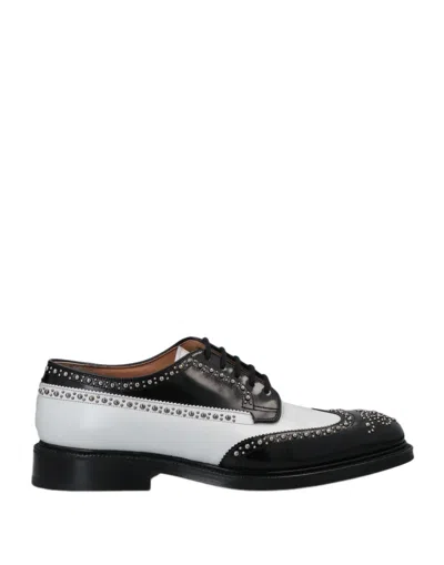 Church's Man Lace-up Shoes White Size 8 Soft Leather