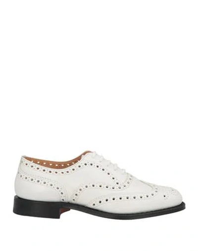 Church's Man Lace-up Shoes White Size 6.5 Leather
