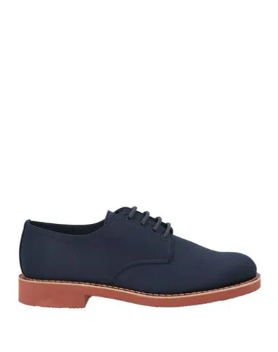 Church's Man Lace-up Shoes Navy Size 9.5 Textile Fibers In Blue