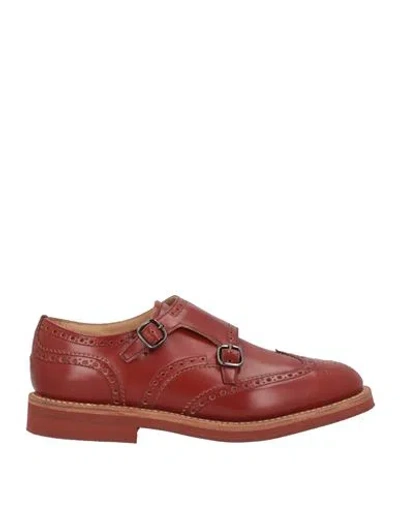Church's Man Loafers Brick Size 8 Leather In Red