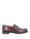 Church's Man Loafers Burgundy Size 8 Calfskin In Red