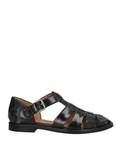 Church's Man Sandals Deep Teal Size 7 Leather In Navy