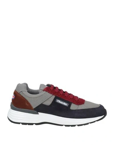 Church's Man Sneakers Lead Size 8.5 Textile Fibers, Leather In Grey