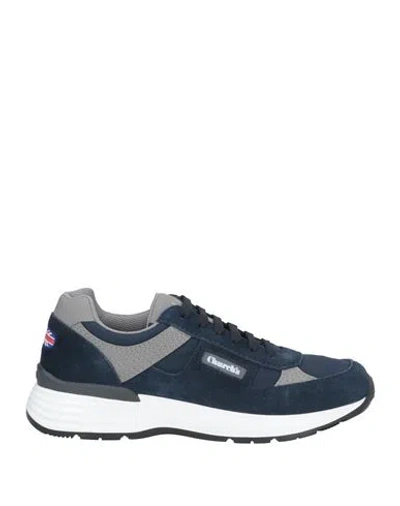 Church's Man Sneakers Navy Blue Size 9 Soft Leather, Textile Fibers
