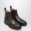 Church's Leather Ankle Boots Brogue Detailing In Brown
