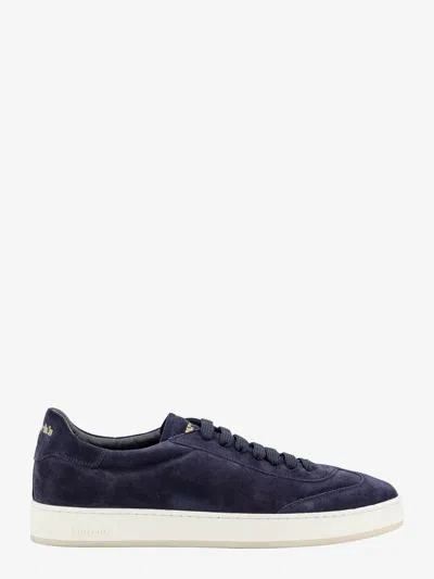 Church's Men Low-top Suede Sneakers With Logo Detail In Azul