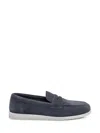Church's Blue Suede Saddle Loafers In Blue