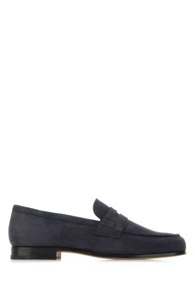 Church's Navy Blue Leather Heswall Loafers In Black