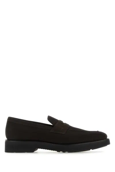 Church's Suede Calfskin Moccasin Loafers With Lightweight Eva Sole In Dark Brown