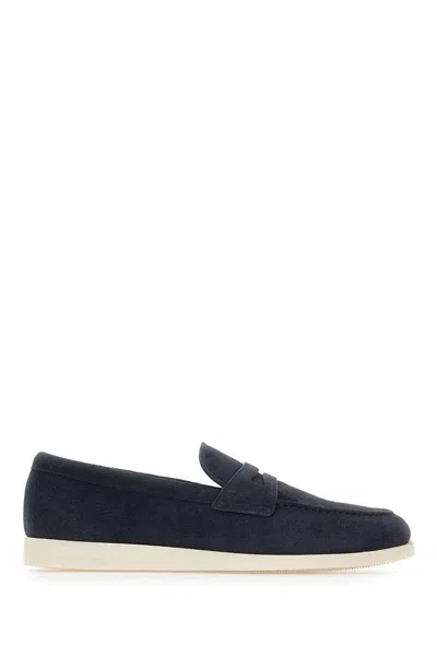 Church's Navy Blue Suede Loafers