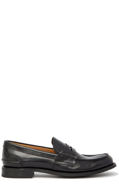 Church's Black Genie Leather Loafers