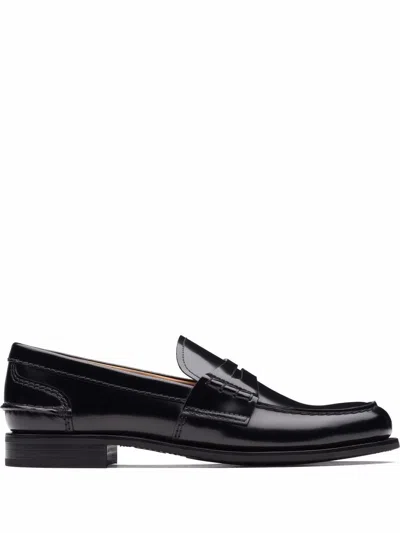 CHURCH'S CHURCH'S PEMPREY MOCCASINS IN BLACK LEATHER