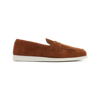 Church's Portsmouth Brown Calf Leather Loafers In Red