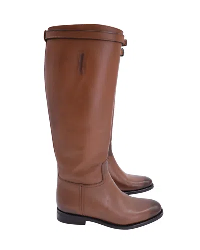 Church's Riding Knee Boots In Brown Leather