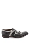 Church's Dark Brown Calfskin And Ecru Linen Canvas Shoes In Mixed Colours