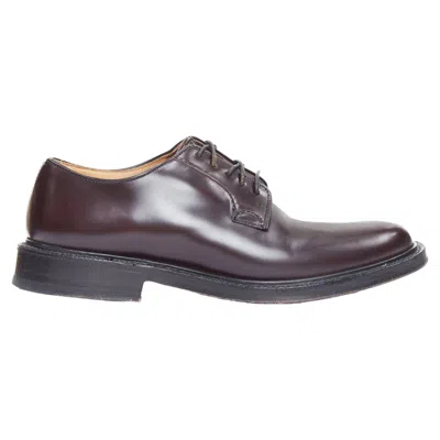 Church's Shannon Burgundy Smooth Leather Lace Up Classic Loafers In Red
