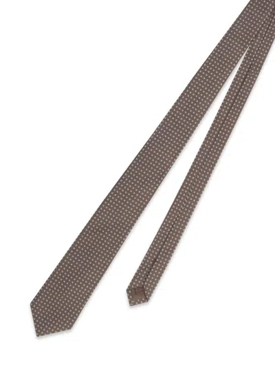 Church's Silk Printed Tie 8 Cm Polka Dot Accessories In Brown