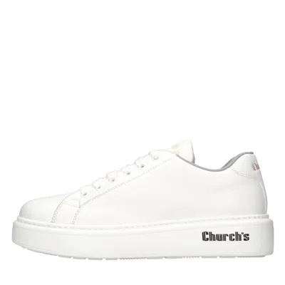 Church's Woman Sneakers White Size 10 Calfskin In Bianco Neutri