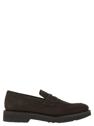 Church's Suede Calfskin Moccasin Loafers With Lightweight Eva Sole In Dark Brown