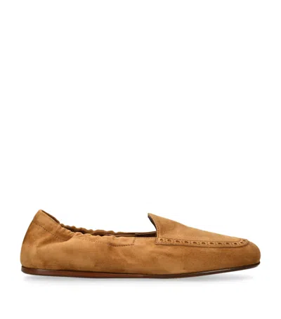 Church's Suede Gathered Moccasin Loafers In Brown