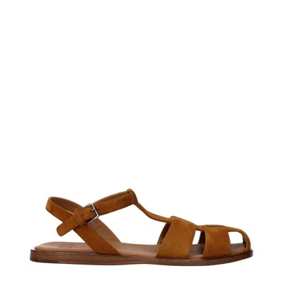 Church's Suede T-strap Sandal In Brown