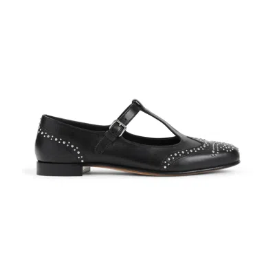 CHURCH'S CHURCH'S T-STRAP BLACK SANDALS WITH DECORATIVE STUDS
