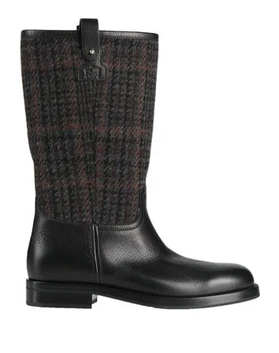 Church's Woman Boot Black Size 6 Textile Fibers, Calfskin In Multi