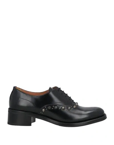 Church's Woman Lace-up Shoes Black Size 6 Calfskin
