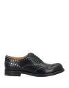 Church's Burwood Met Studded Glossed-leather Brogues In Black