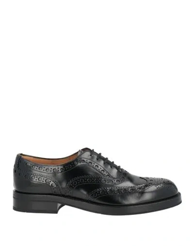Church's Woman Lace-up Shoes Black Size 8 Leather