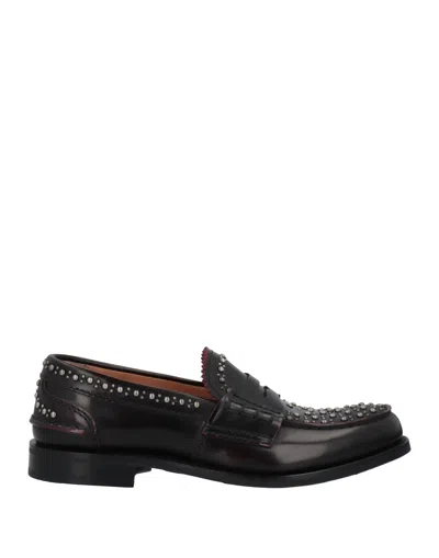 Church's Woman Loafers Plum Size 4 Soft Leather In Purple
