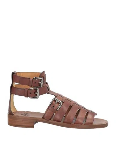 Church's Woman Sandals Tan Size 6 Calfskin In Brown