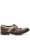 Church's Shanghai Distressed Leather And Canvas Brogues In Multi