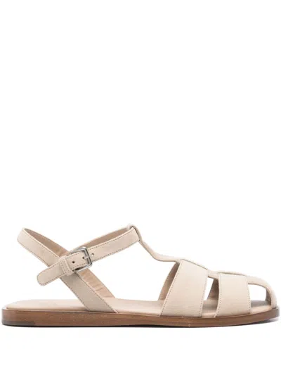 Church's Suede Leather Cage Sandals In Beige