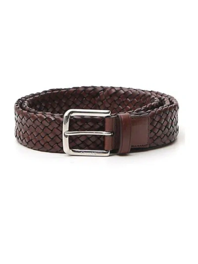 Church's Woven Calfskin Belt With Metal Buckle In Brown
