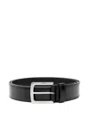 Church's Leather Belt Square Buckle Adjustable Fit In Black