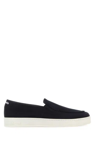 Church's Dark Blue Suede Longton 2 Slip-ons In Navy