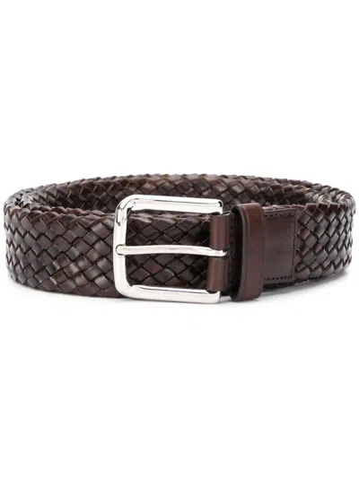 Church's Woven Calfskin Belt With Metal Buckle In Brown