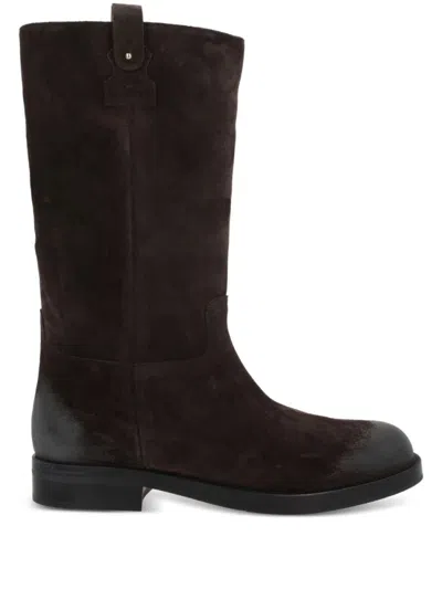 CHURCH'S DARK BROWN SUEDE BOOTS