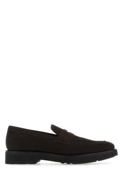 Church's Suede Calfskin Moccasin Loafers With Lightweight Eva Sole In Dark Brown