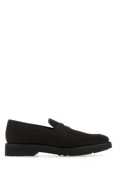 Church's Suede Calfskin Moccasin Loafers With Lightweight Eva Sole In Dark Brown
