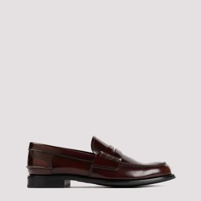 Church's Dark Brown Tabac Leather Loafers In Beige